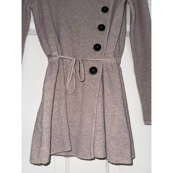 FOIL wool blend front tie cream cardigan - size small - Picture 3 of 8